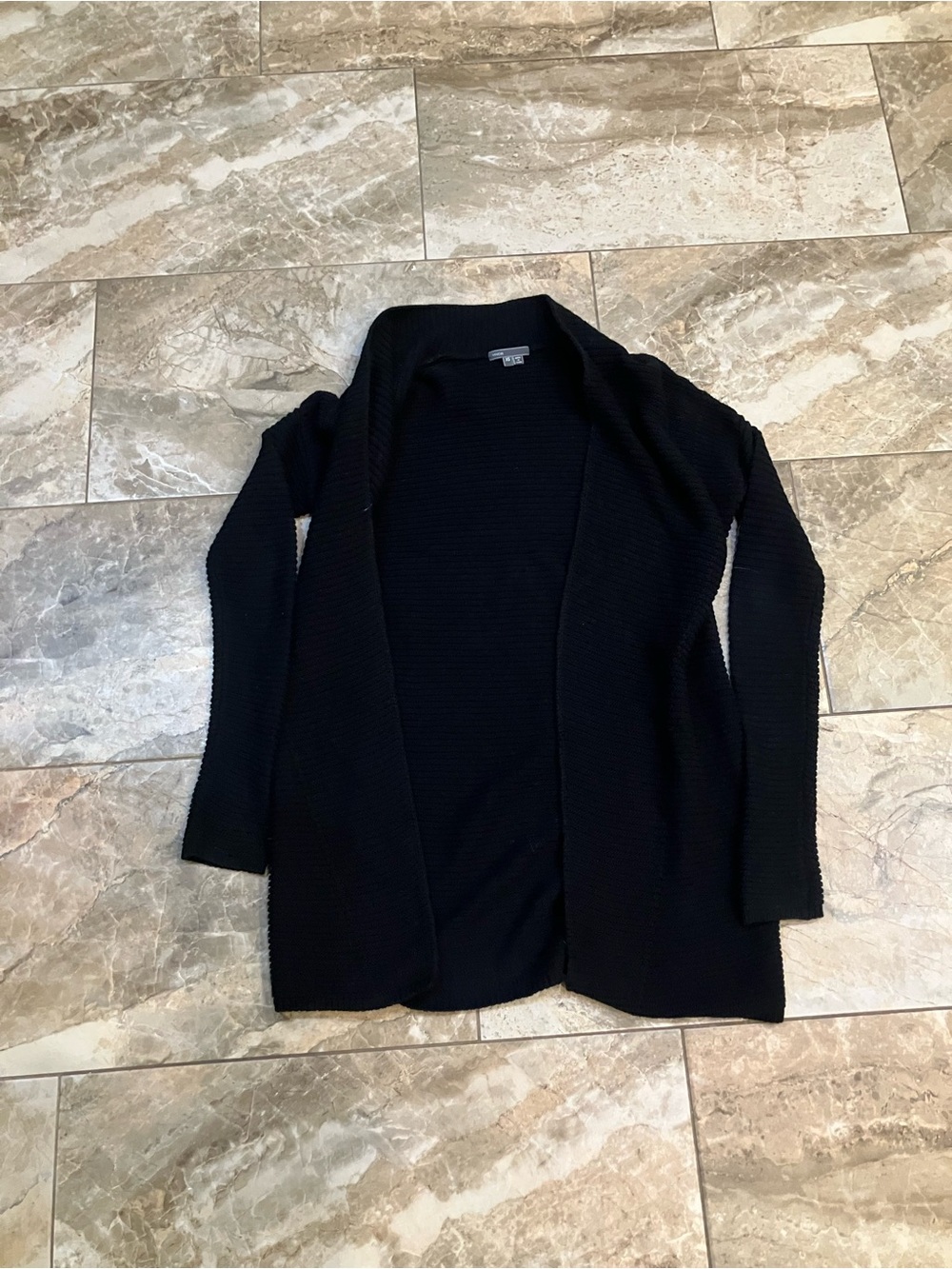 Vince Rib Knit Open Front navy Cardigan Cotton Womens XS